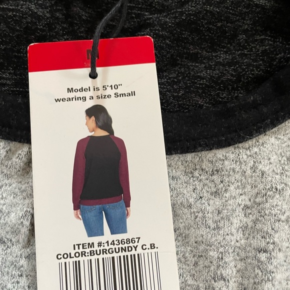 Womens soft cozy buffalo david bitton medium. Burgundy block color - Picture 3 of 5